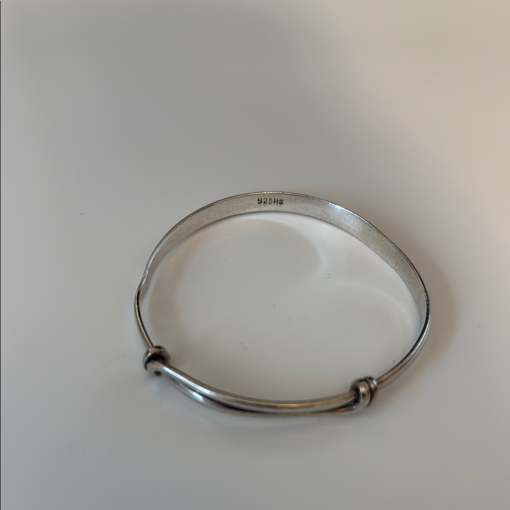 925 Solid Sterling Silver Adjustable Bangle